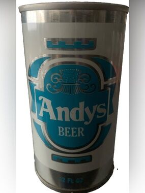 Vintage Beer Can Andy's Beer Blue Can Tab Empty Steel Can Schell Brewing